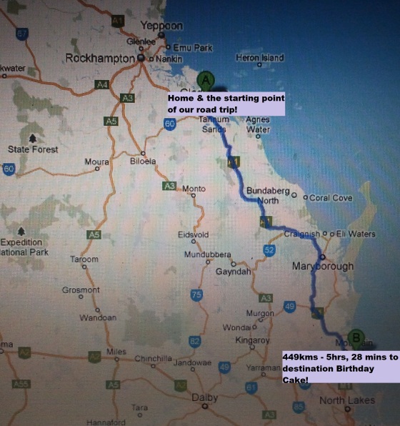 Excuse the dodgy pic - Road trip map!